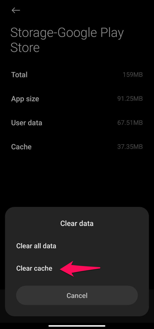 google-playstore-cleach-cache-and-data