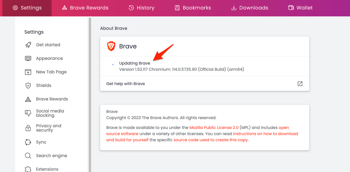 updating_brave_browser_to_latest_version_on_the_computer