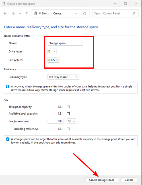 create-storage-space-ctrl-panel